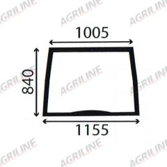 Cab Glass- Curved Front Window- Green Tint suitable for Ford & Fordson - 82005280