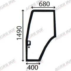 Cab Glass- Curved LH Door- Green Tint suitable for New Holland -