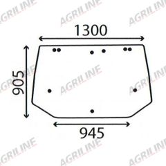 Cab Glass- Rear Window- Green Tint suitable for New Holland - 82005316 82014988