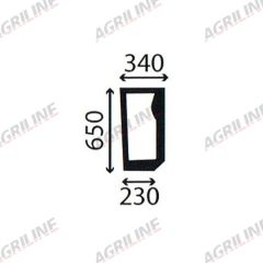 Cab Glass- RH Lower Front- Green Tint suitable for New Holland -