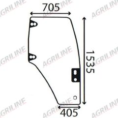 Cab Glass- Curved RH Door- Green Tint suitable for New Holland -
