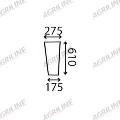 Cab Glass- RH Lower Front- Clear suitable for Ford &amp; Fordson -  83931985