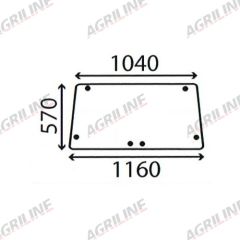Cab Glass - Rear Window - 83932022 suitable for Ford &amp; Fordson -  83932022