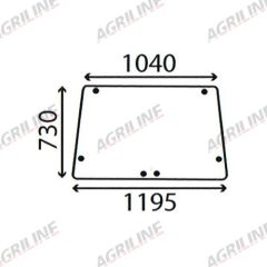 Cab Glass- Opening Front Window- Green Tint suitable for Ford &amp; Fordson -  83956746