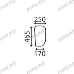Cab Glass- RH Lower Front (10mm)- Clear suitable for Ford &amp; Fordson -  83952306