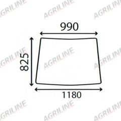 Cab Glass- Curved Front Window- Green Tint suitable for Ford &amp; Fordson -  83951871