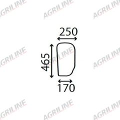 Cab Glass- RH Lower Front- Clear suitable for Ford &amp; Fordson -  83925758