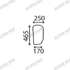 Cab Glass- RH Lower Front- Green Tint suitable for Ford &amp; Fordson -  83925759
