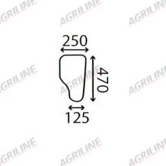 Cab Glass- LH Lower Front- Clear suitable for Ford &amp; Fordson -  83925761