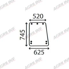 Cab Glass- Opening Side Window- Green Tint suitable for Ford &amp; Fordson -  83904555