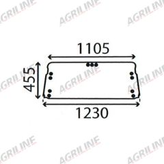 Cab Glass- Upper Rear Window - 83909857 suitable for Ford &amp; Fordson -  83909857