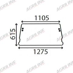 Cab Glass - Rear Window - 83917955 suitable for Ford &amp; Fordson -  83917955