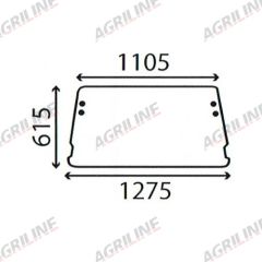Cab Glass - Rear Window - 83917956 suitable for Ford &amp; Fordson -  83917956