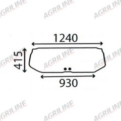 Cab Glass - Lower Rear Window - 83909858 suitable for Ford &amp; Fordson -  83909858