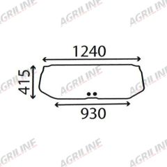 Cab Glass - Lower Rear Window - 83909859 suitable for Ford &amp; Fordson -  83909859