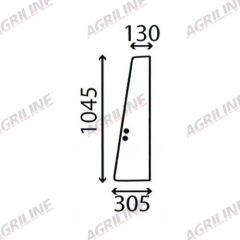 Cab Glass- Opening Top Front Door - Green Tint suitable for Massey Ferguson - 3389399M1 3389399M2