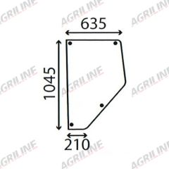 Cab Glass - Rear Top Door - 3389398M1 suitable for Massey Ferguson - 3389398M1 3389398M2