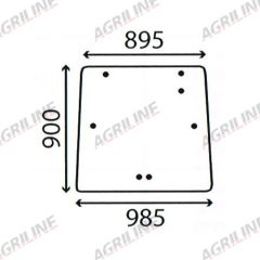 Cab Glass- Rear Window - Green Tint suitable for Massey Ferguson - 3618433M2