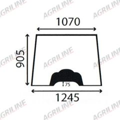 Cab Glass- Front Window - Green Tint suitable for Massey Ferguson -  3814954M1