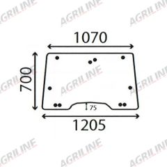 Cab Glass- Opening Front Window - Clear suitable for Massey Ferguson -  3806580M4
