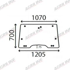 Cab Glass- Opening Front Window - Green Tint suitable for Massey Ferguson -  3806704M4
