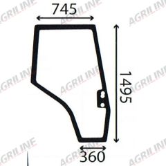Cab Glass- Curved RH Door - Green Tint suitable for Massey Ferguson -  3805642M1