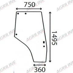 Cab Glass- Curved RH Door - Clear suitable for Massey Ferguson -  3804658M1