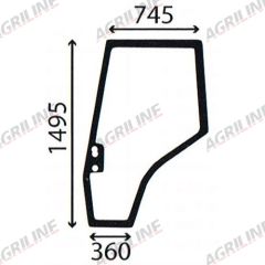 Cab Glass- Curved LH Door - Green Tint suitable for Massey Ferguson -  3805643M1