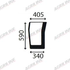 Cab Glass- Curved RH Lower Front - Green Tint suitable for Massey Ferguson -  3806584M1