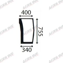 Cab Glass- Curved LH Lower Front - Clear suitable for Massey Ferguson -  3806589M1