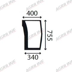 Cab Glass- Curved LH Lower Front - Green Tint suitable for Massey Ferguson -  3806703M1