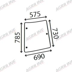 Cab Glass- Curved RH Corner - Clear suitable for Massey Ferguson -  3804666M2