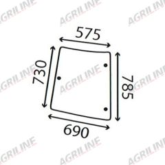 Cab Glass- Curved LH Corner - Clear suitable for Massey Ferguson -  3804667M2