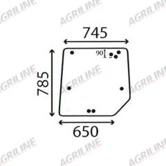 Cab Glass - Rear Window - 3804694M2 suitable for Massey Ferguson -  3804694M2