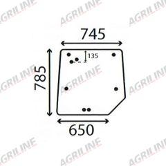 Cab Glass - Rear Window - 3821484M1 suitable for Massey Ferguson -  3821484M1