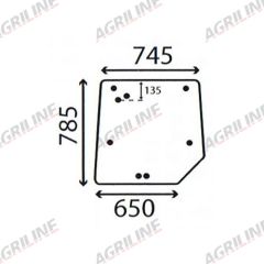 Cab Glass - Rear Window - 3821485M1 suitable for Massey Ferguson -  3821485M1
