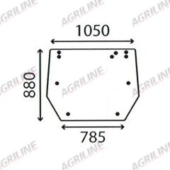 Cab Glass - Rear Window - V33118300 suitable for Massey Ferguson - V33118300
