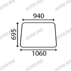 Cab Glass- Front Window - Green Tint suitable for Massey Ferguson - 1670465M1