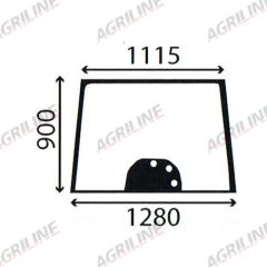 Cab Glass- Front Window - Green Tint suitable for Massey Ferguson - 3777602M2