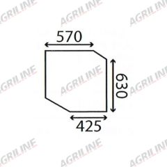 Cab Glass- Top Door– Clear suitable for Massey Ferguson -  1887041M1