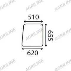 Cab Glass- Top Door- Clear suitable for Massey Ferguson -  1864676M1