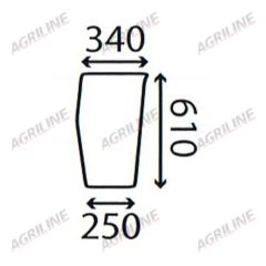 Cab Glass- Curved LH Lower- Green Tint suitable for Massey Ferguson - 3582161M2