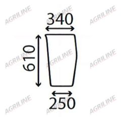 Cab Glass- Curved RH Lower- Green Tint suitable for Massey Ferguson - 3582162M2