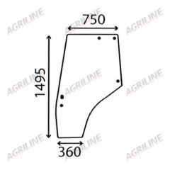 Cab Glass- MF 4200 4300 Series- Curved LH Door - Clear suitable for Massey Ferguson -  3825689M1