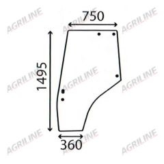 Cab Glass- MF 4200 4300 Series- Curved LH Door - Green Tint suitable for Massey Ferguson -  3825716M1