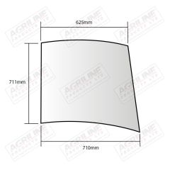 Cab Glass - Upper Door Left Curved suitable for John Deere -  L58951