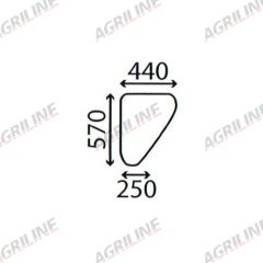 Cab Glass- Lower Door - Clear suitable for Massey Ferguson -  CG6223