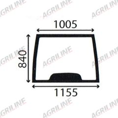 Cab Glass- Curved Front Window - Green Tint suitable for New Holland -  