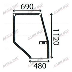 Cab Glass- Curved RH Top Door - Green Tint suitable for Case International -  1546817C2