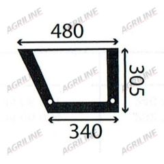 Cab Glass-Curved RH Lower Door - Green Tint suitable for Case International -  1999626C2  248726A1